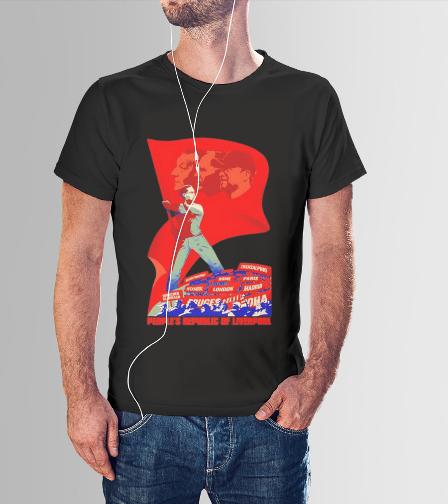 People's Republic Of Liverpool Transalpino Anfield Heroes Reds Cities Flag T-Shirt