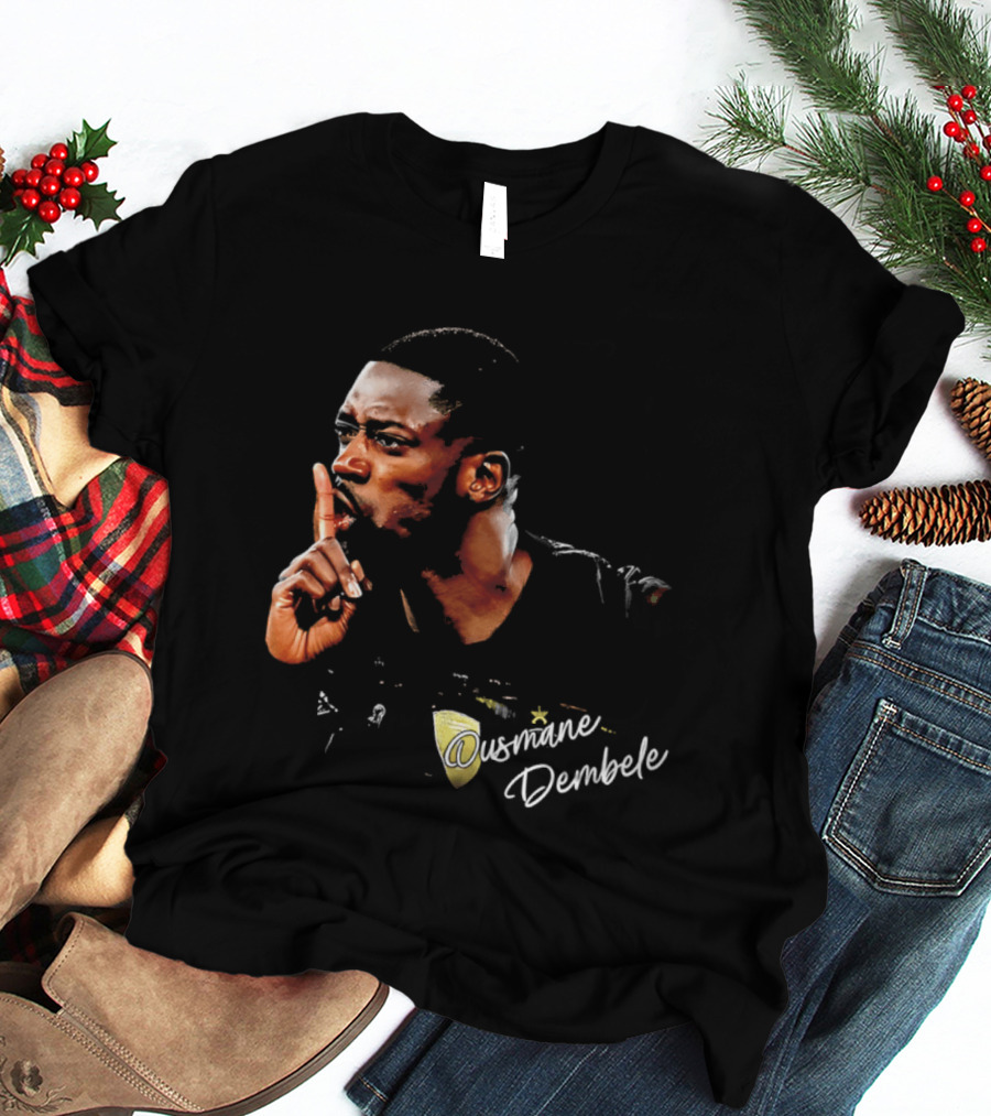 Ousmane Dembele Shhh Gesture PSG Soccer Star T-Shirt