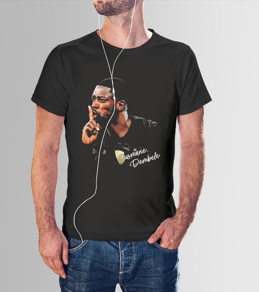 Ousmane Dembele Shhh Gesture PSG Soccer Star T-Shirt