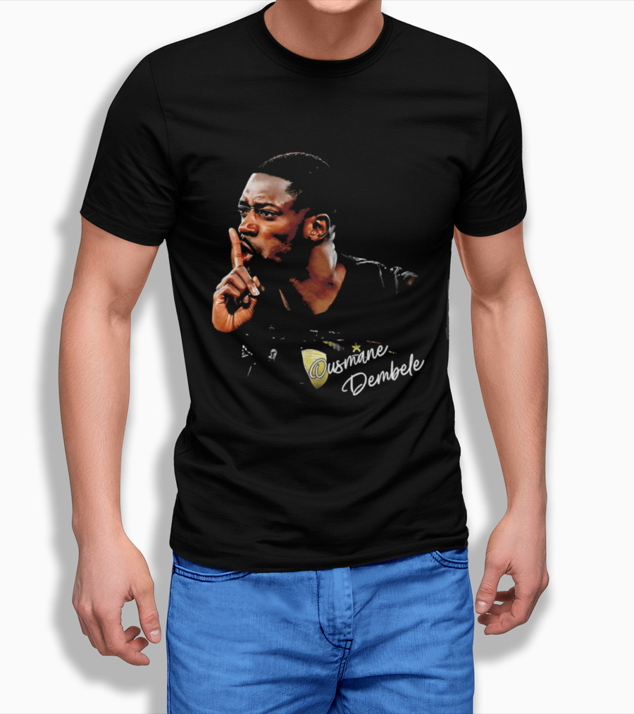 Ousmane Dembele Shhh Gesture PSG Soccer Star T-Shirt