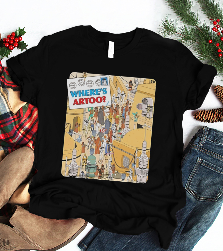 Where's Artoo Star Wars R2 D2 Tatooine Scene T-Shirt