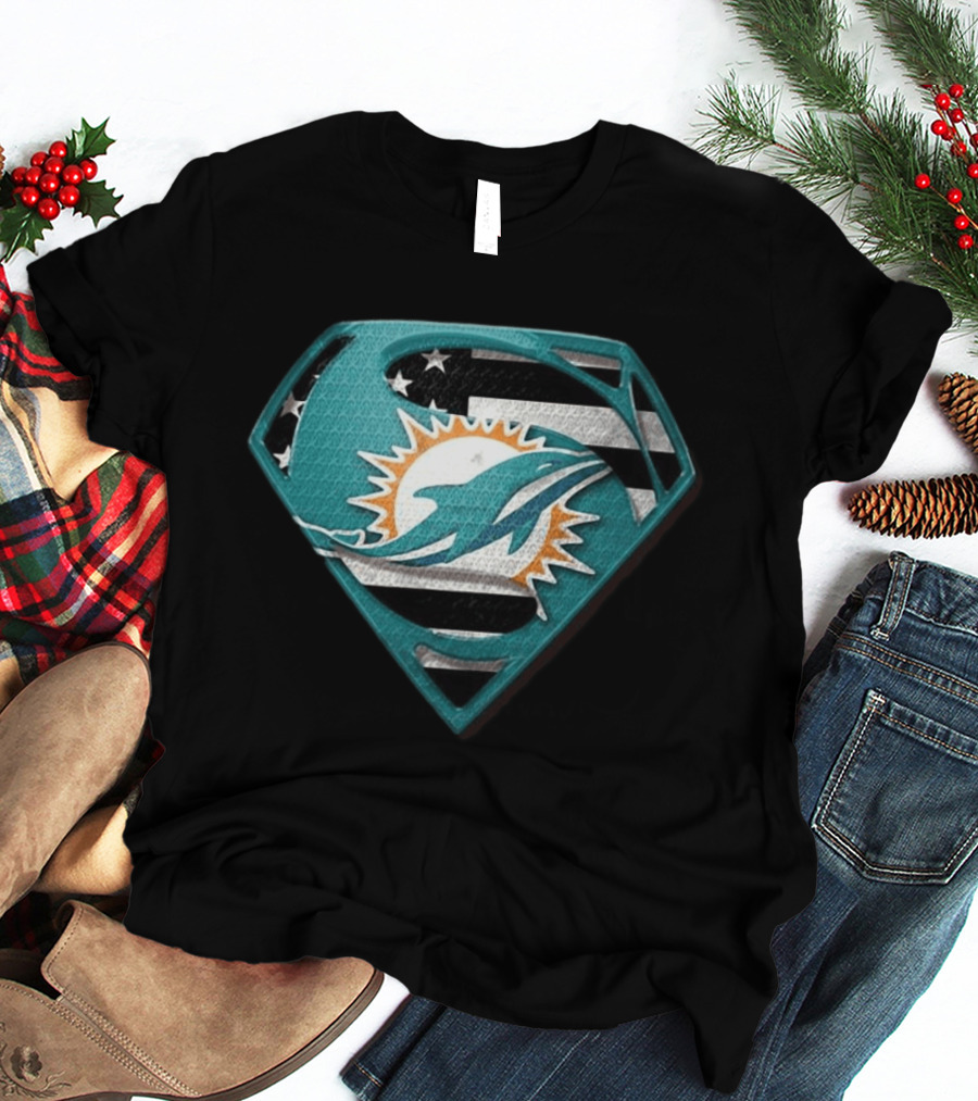 Miami Dolphins Superman Shield NFL Fan T-Shirt