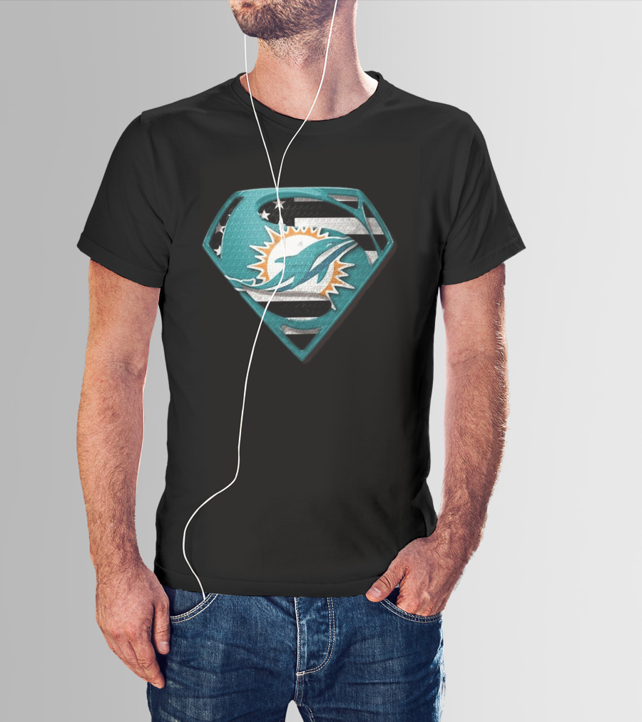 Miami Dolphins Superman Shield NFL Fan T-Shirt