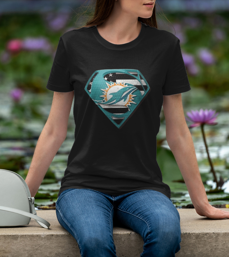 Miami Dolphins Superman Shield NFL Fan T-Shirt