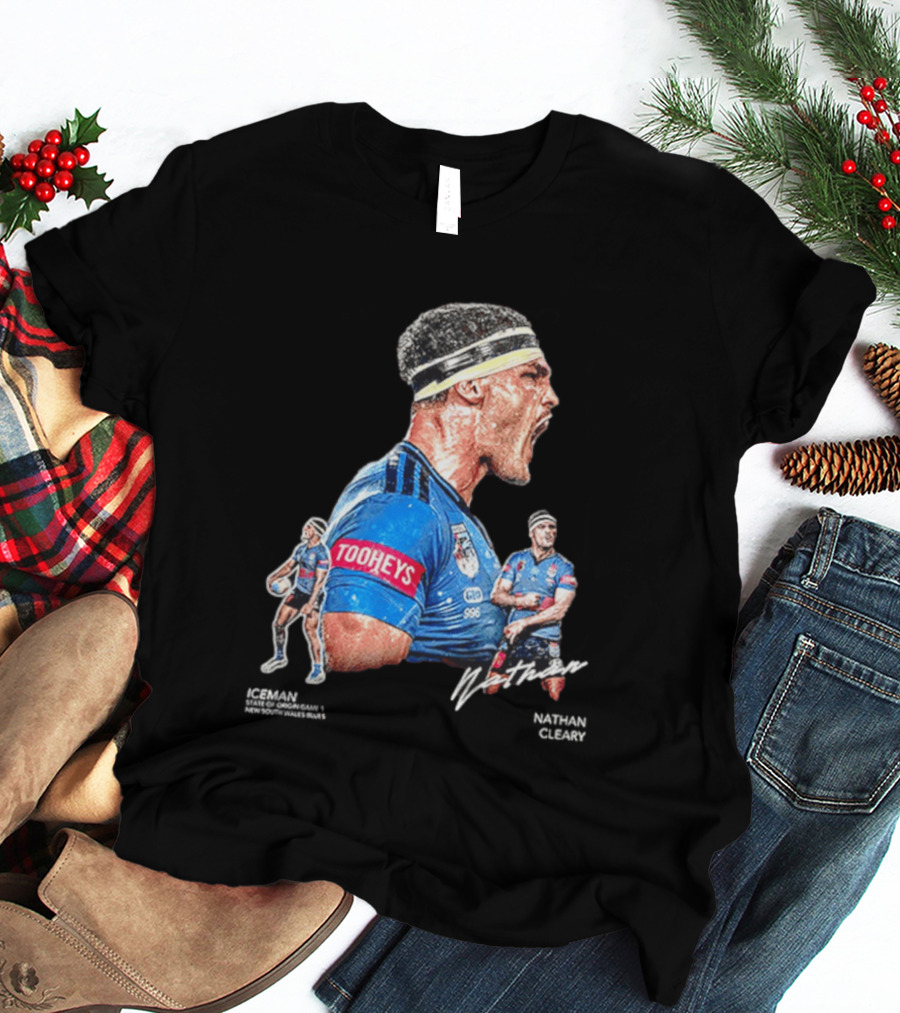 Tooheys Nathan Cleary NSW Blues Rugby Player Collage T-Shirt