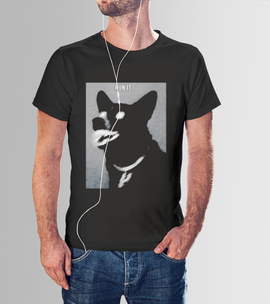 Run It Black Dog Diamond Grill Spurs Pendant T-Shirt