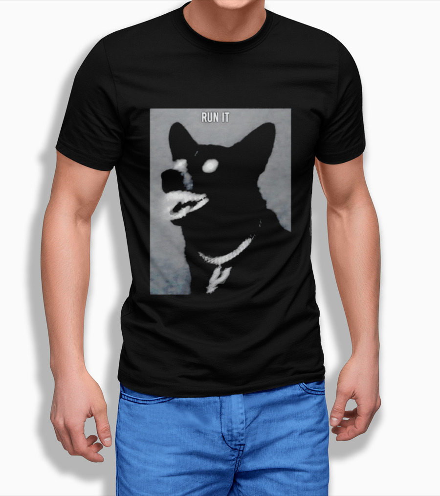Run It Black Dog Diamond Grill Spurs Pendant T-Shirt