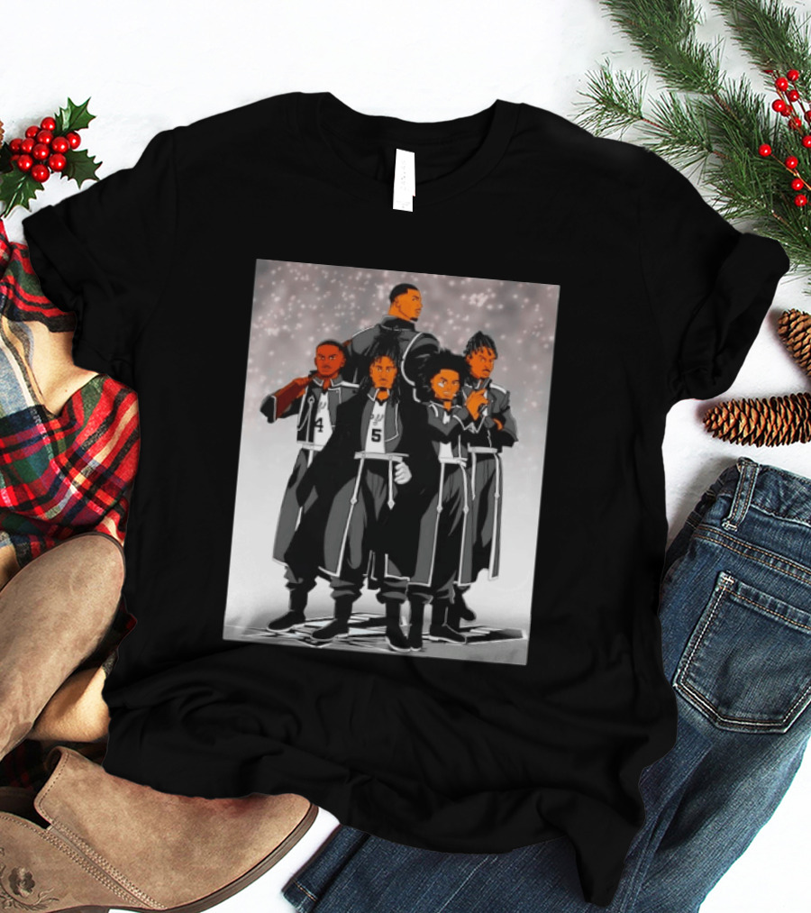 San Antonio Spurs Anime Player Characters 4 5 Basketball Team T-Shirt
