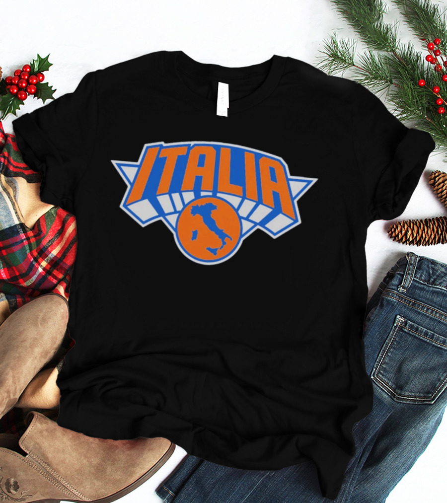 Italia New York Knicks Basketball Italy Map T-Shirt