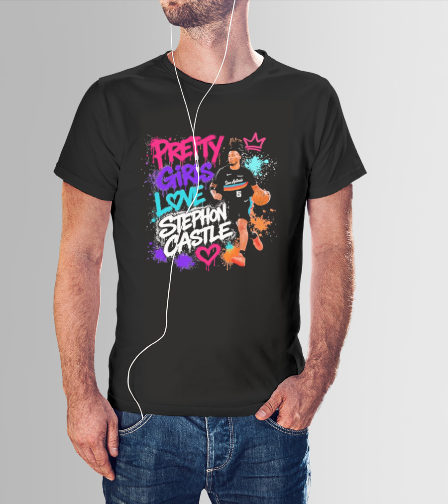 San Antonio Spurs Pretty Girls Love Stephon Castle Basketball T-Shirt