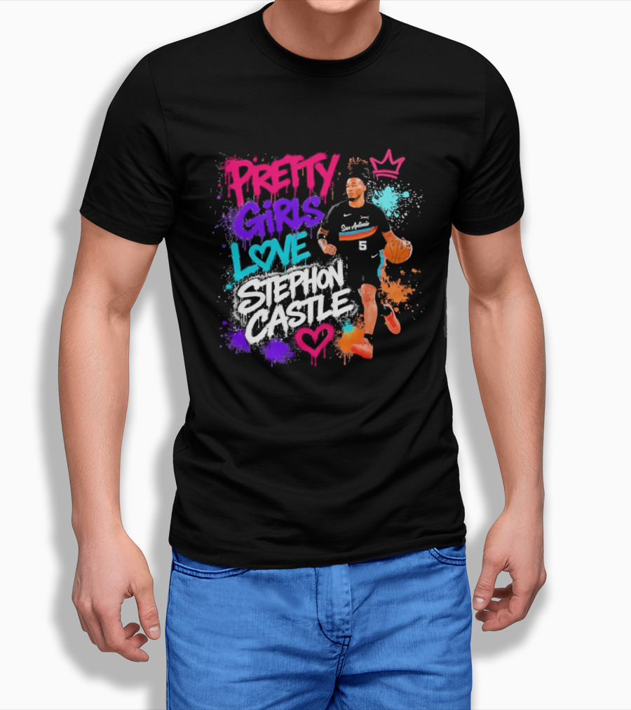 San Antonio Spurs Pretty Girls Love Stephon Castle Basketball T-Shirt