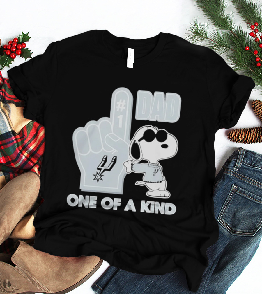 Snoopy Wearing Sunglasses With Spurs Foam Finger One Of A Kind Dad T-Shirt