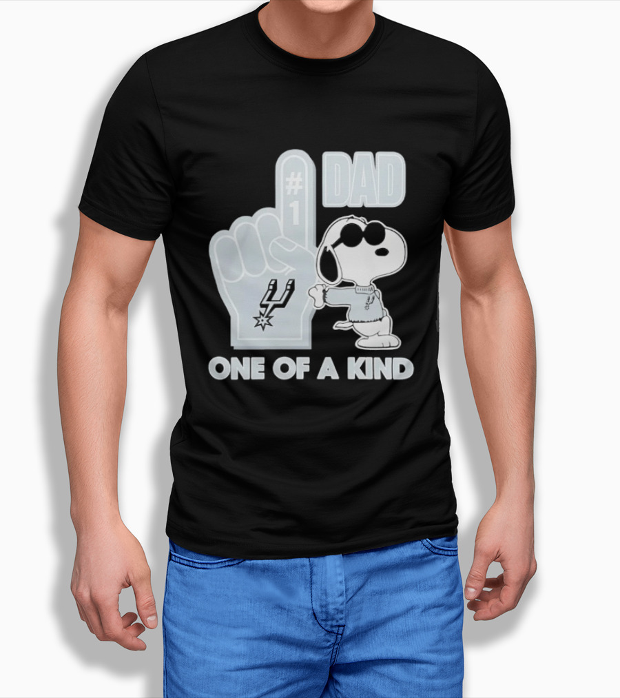 Snoopy Wearing Sunglasses With Spurs Foam Finger One Of A Kind Dad T-Shirt