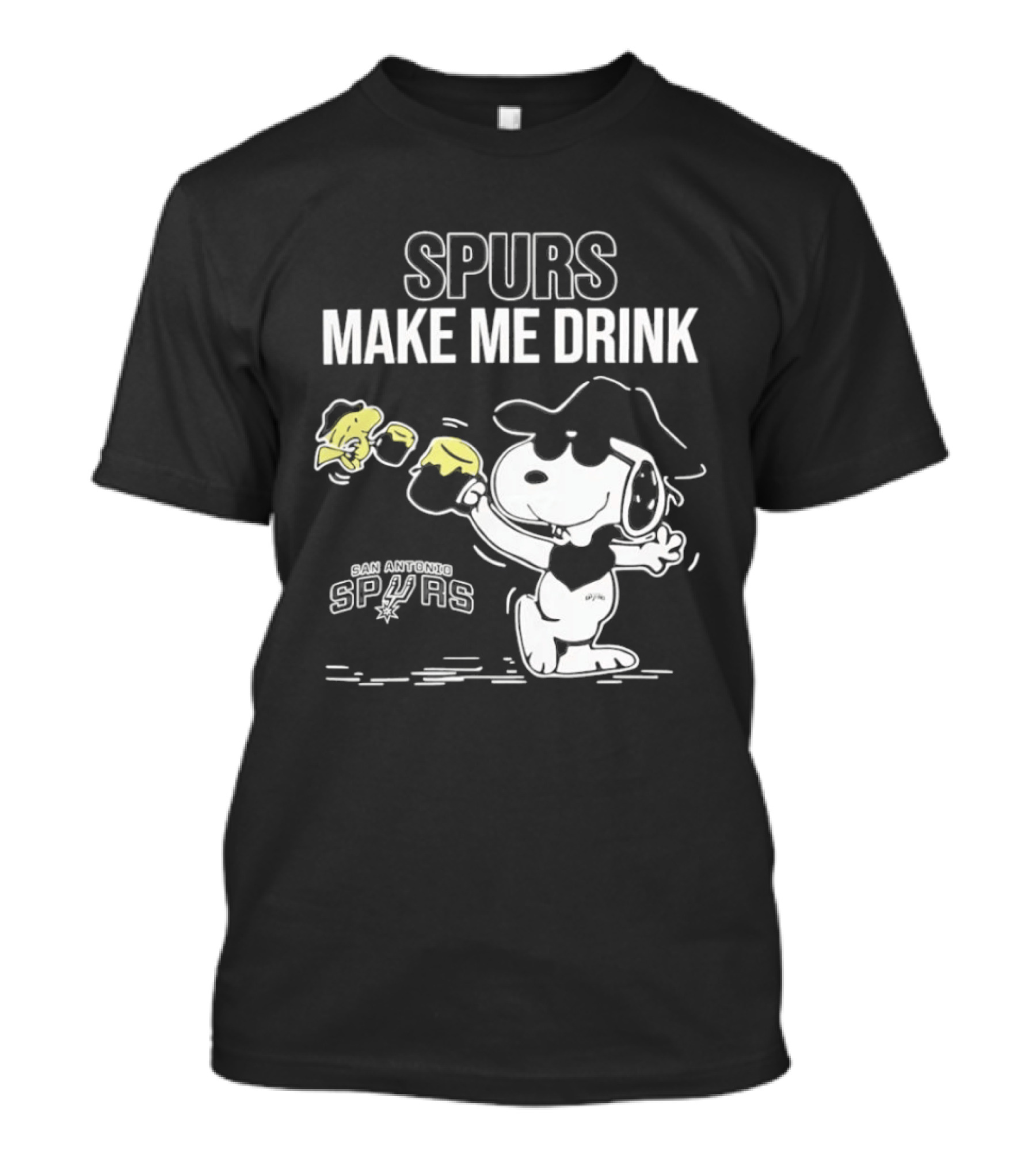 Snoopy Cowboy Spurs Make Me Drink San Antonio Spurs T-Shirt