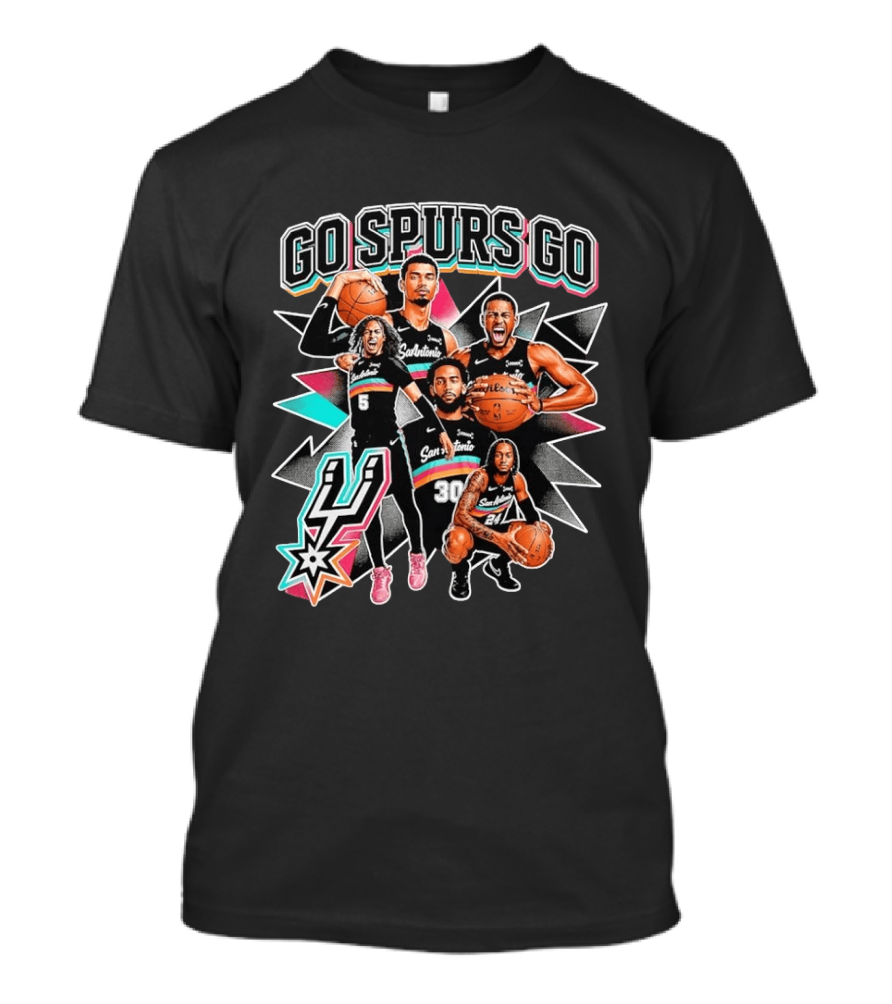 Go Spurs Go San Antonio Spurs Basketball Players Team Enthusiasts T-Shirt