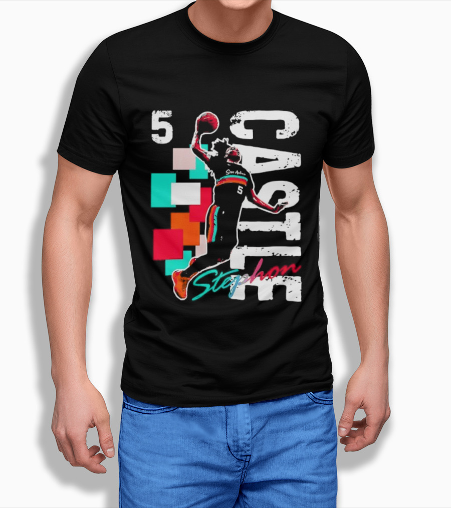 Stephon Castle Number 5 San Antonio Spurs Basketball T-Shirt