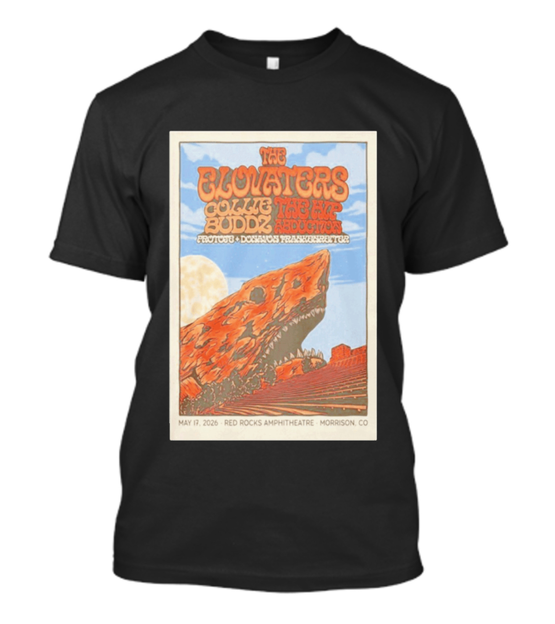 The Elovaters Red Rocks Amphitheatre May 17 2026 Collie Buddz The Hip Abduction Morrison CO Tour T-Shirt
