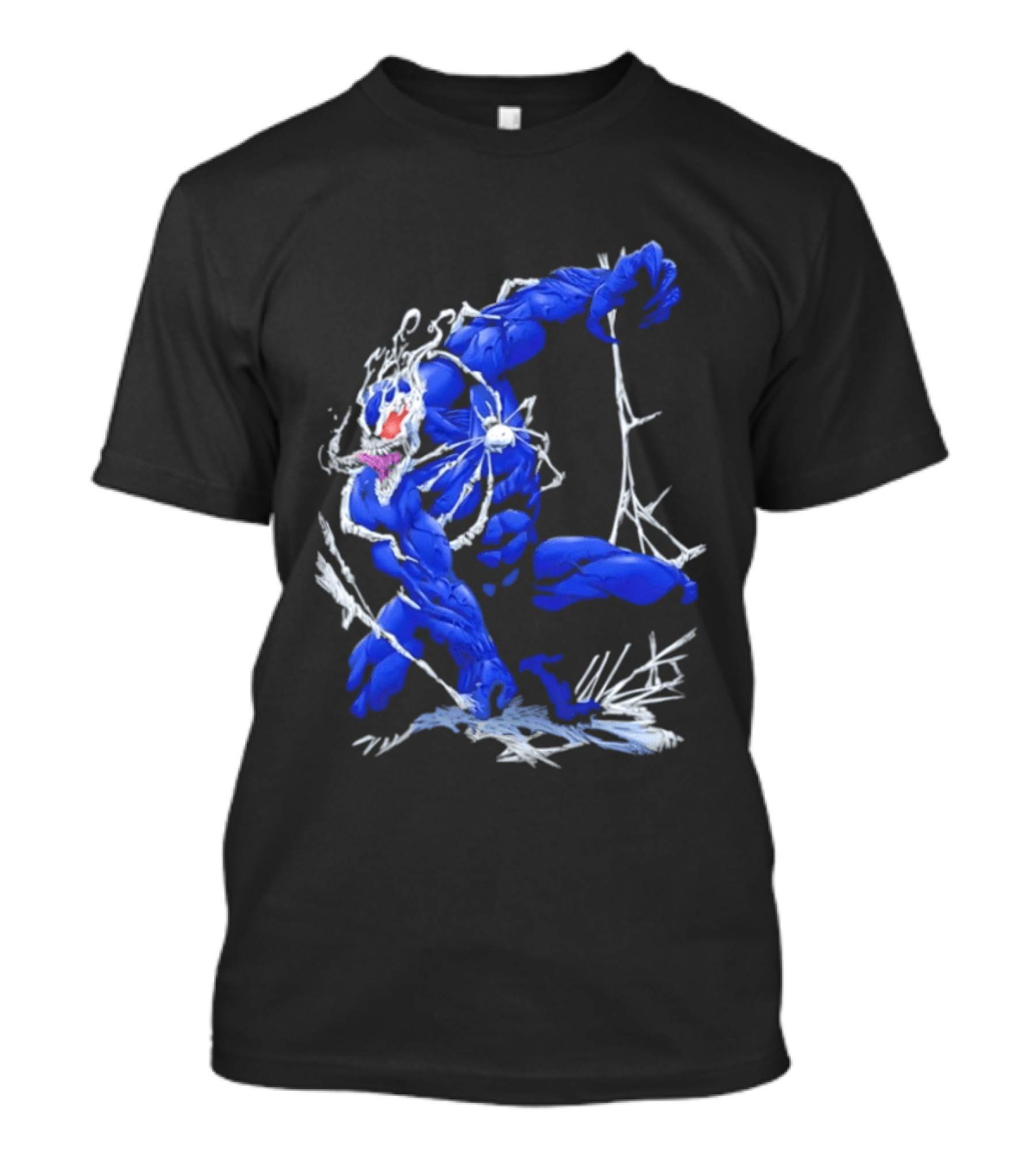 Marvel Blue Venom Symbiote Crouching Dynamic Pose T-Shirt