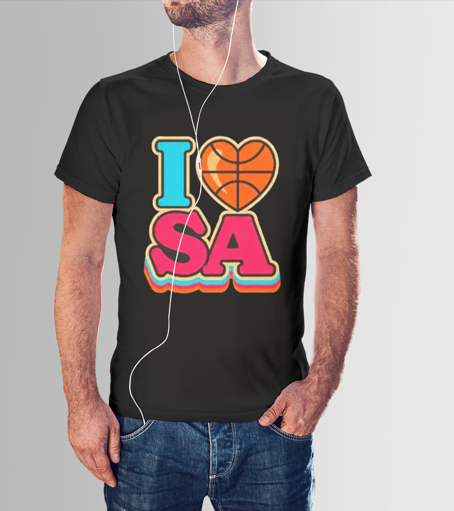 I Heart SA Basketball San Antonio Sports Fan Gear T-Shirt