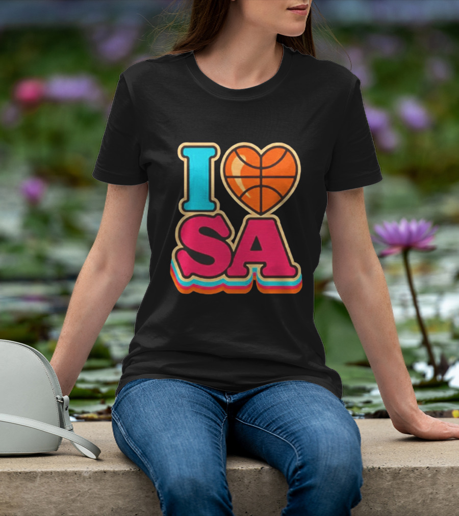 I Heart SA Basketball San Antonio Sports Fan Gear T-Shirt