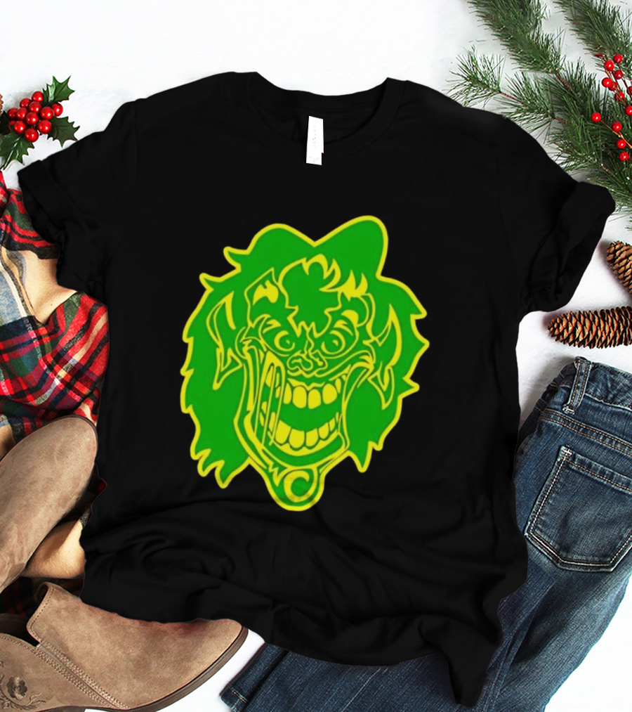 Insane Clown Posse Hatchetman Wicked Clown Face Neon Green Yellow T-Shirt
