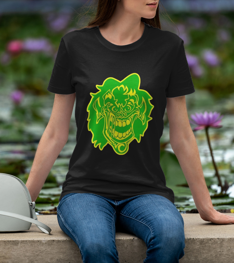 Insane Clown Posse Hatchetman Wicked Clown Face Neon Green Yellow T-Shirt