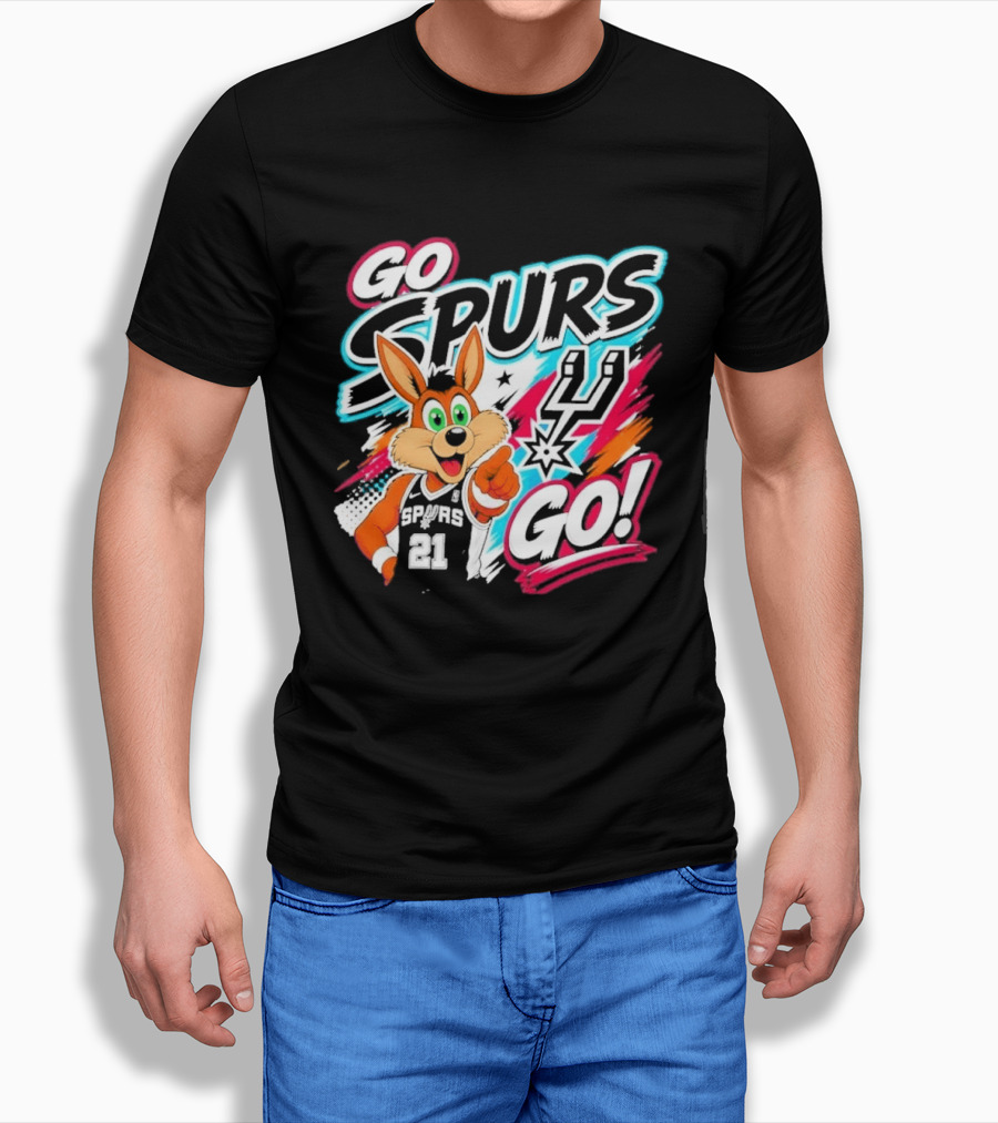 Go Spurs Go San Antonio Spurs Coyote Basketball 21 T-Shirt