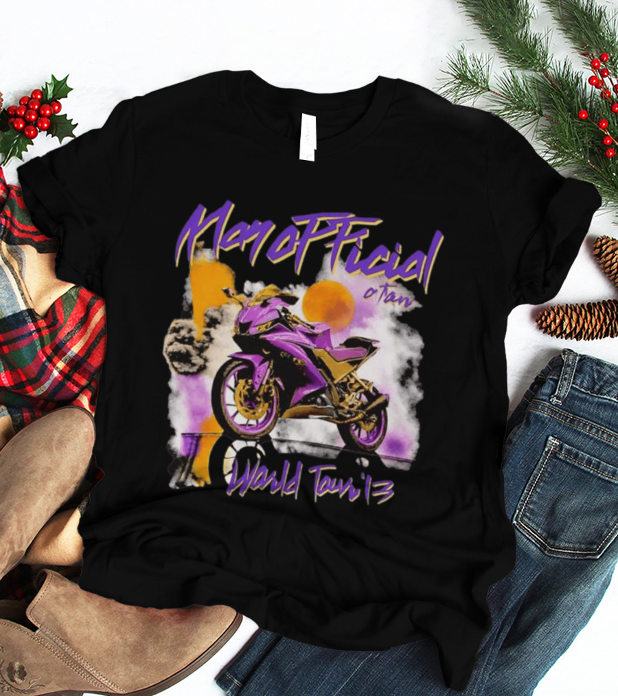 ManOfficial OTan World Tour 13 Motorcycle Purple Sunset T-Shirt