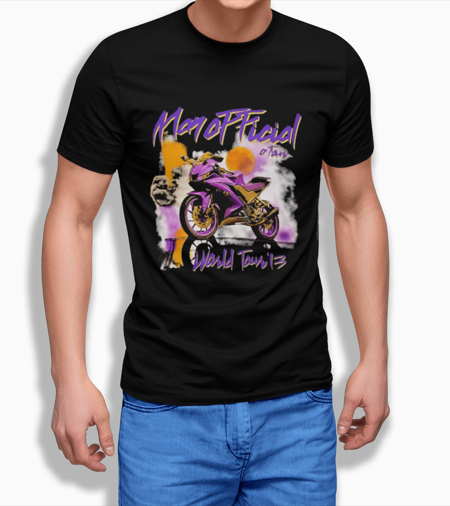 ManOfficial OTan World Tour 13 Motorcycle Purple Sunset T-Shirt