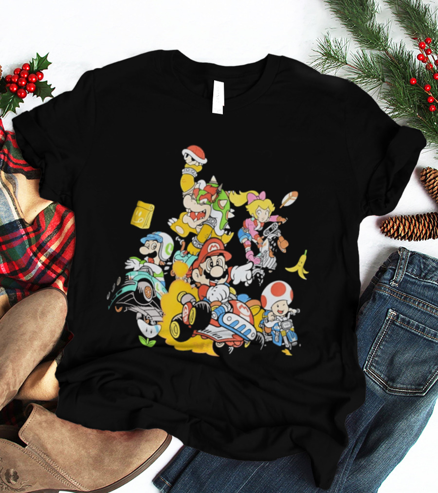 Mario Kart Racing Adventures With Luigi Toad Bowser Princess Peach T-Shirt