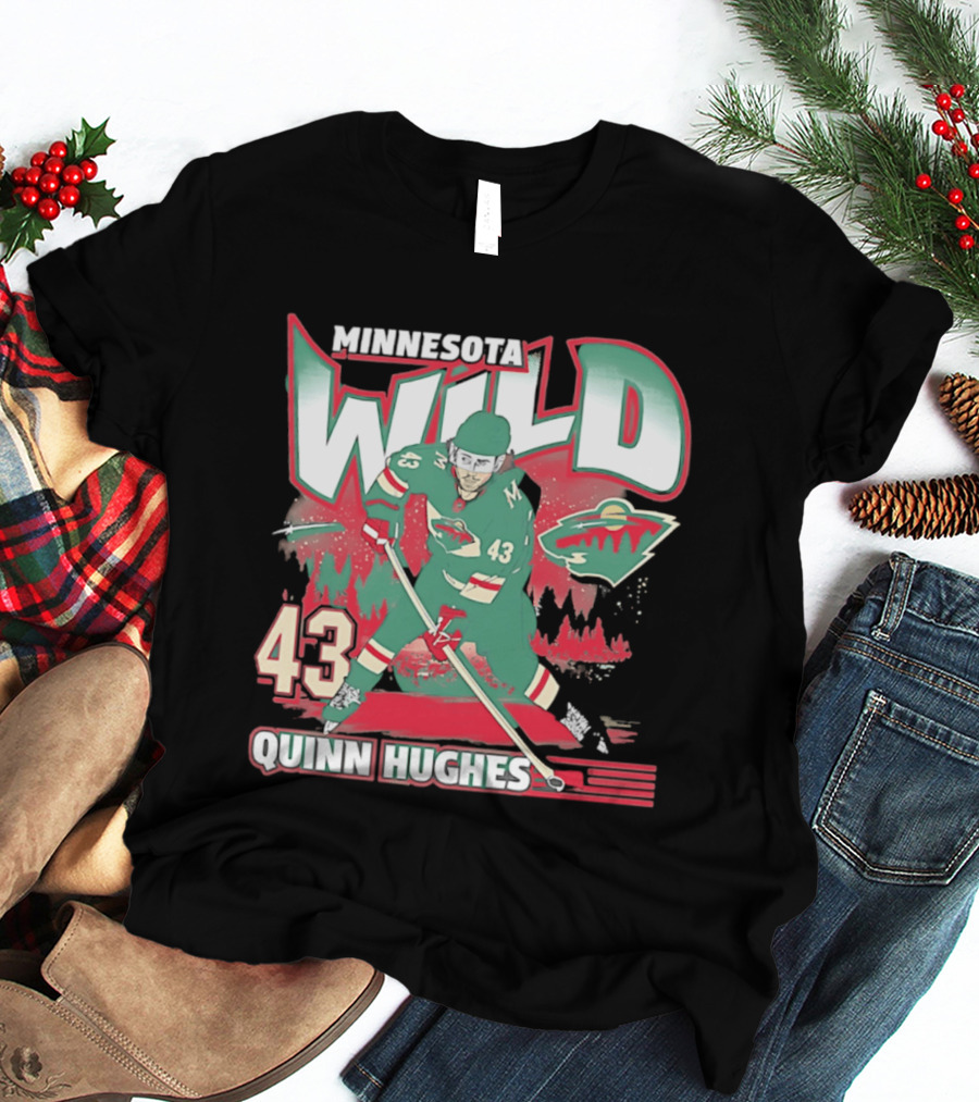 Minnesota Wild Quinn Hughes 43 Hockey Team Player Number T-Shirt