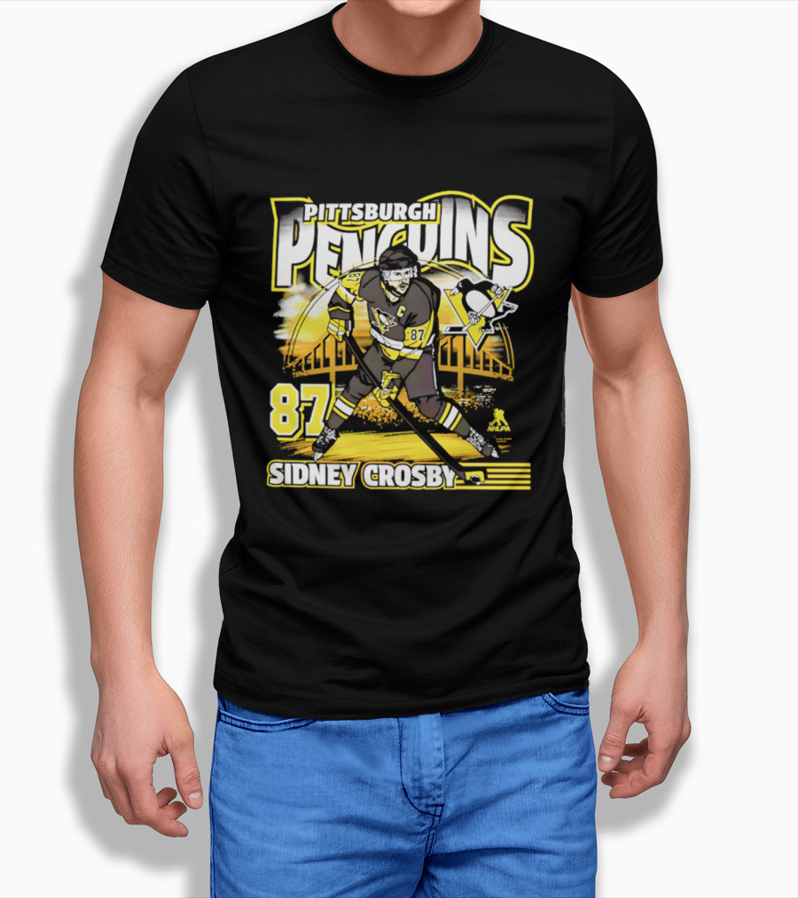 Pittsburgh Penguins Sidney Crosby 87 Hockey Action T-Shirt