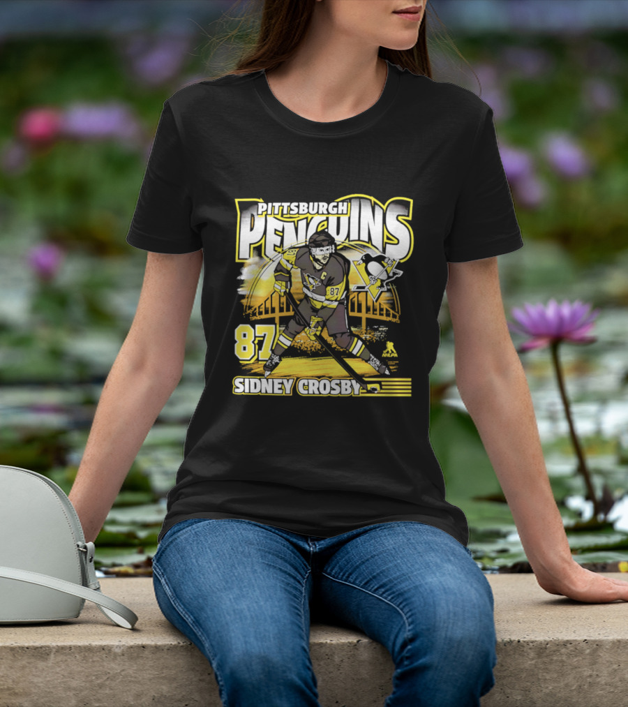 Pittsburgh Penguins Sidney Crosby 87 Hockey Action T-Shirt