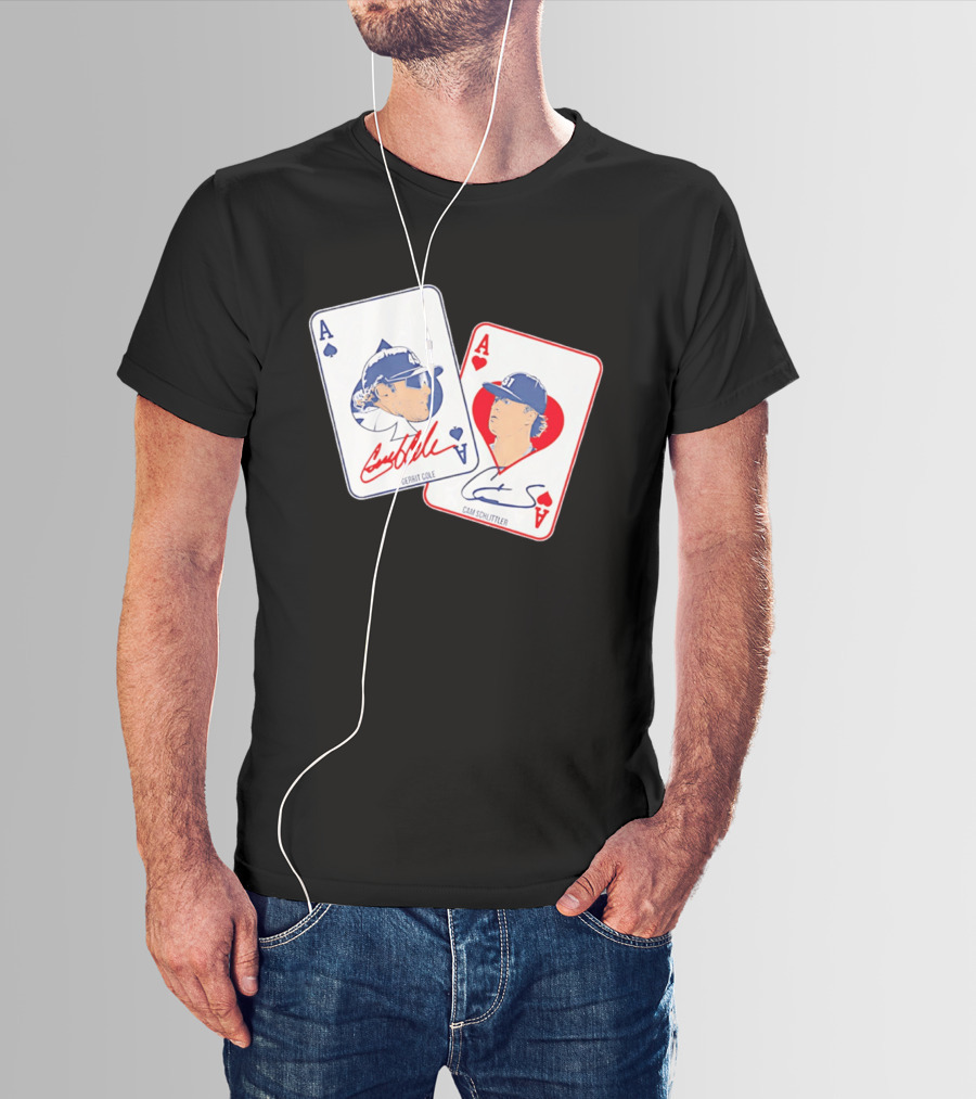 New York Yankees Gerrit Cole Cam Schlittler Pocket Aces Playing Cards T-Shirt