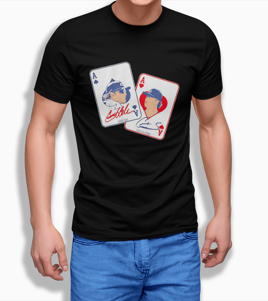 New York Yankees Gerrit Cole Cam Schlittler Pocket Aces Playing Cards T-Shirt