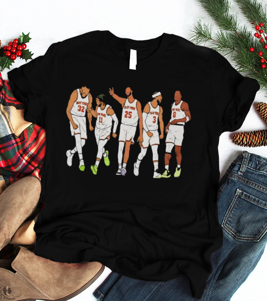 New York Knicks NBA Noah Vonleh Jalen Brunson Taj Gibson Josh Hart OG Anunoby Players T-Shirt
