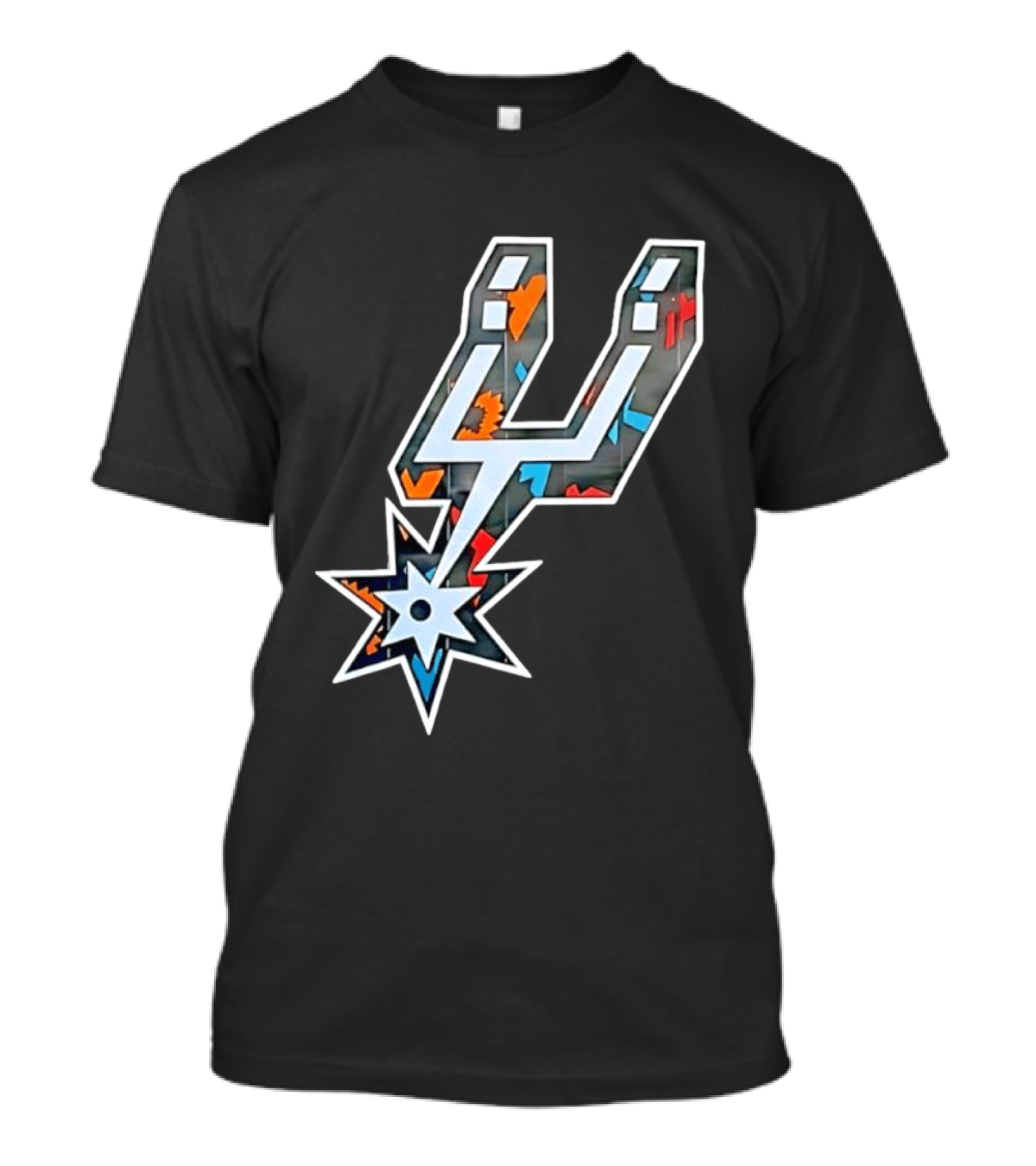 San Antonio Spurs Fiesta Colors Iconic Basketball T-Shirt