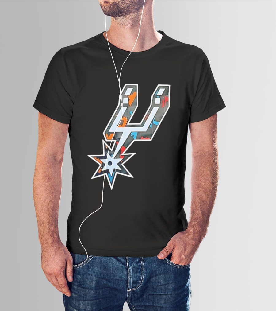 San Antonio Spurs Fiesta Colors Iconic Basketball T-Shirt