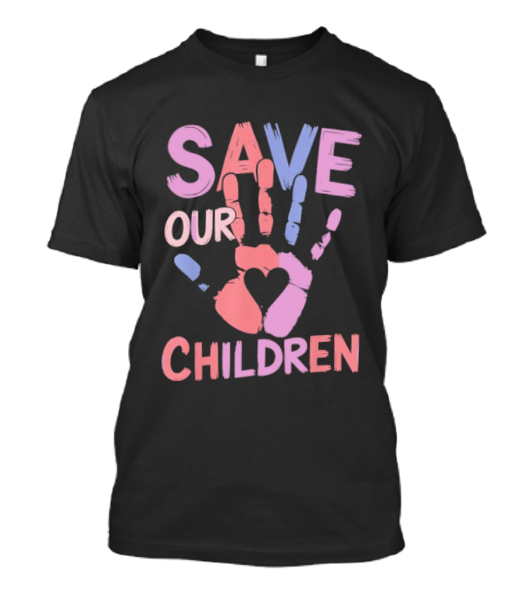 Save Our Children End Human Trafficking Awareness Handprint Heart T-Shirt