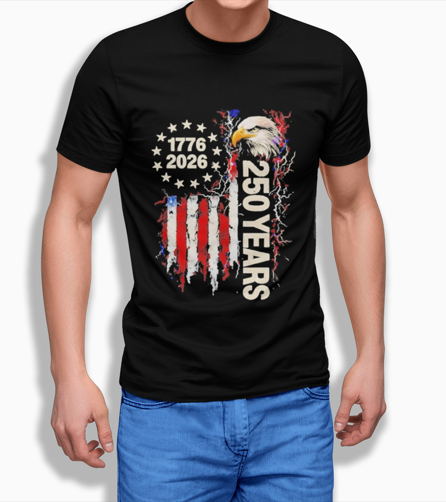 Patriotic Bald Eagle 1776 2026 USA 250 Years Anniversary Celebration T-Shirt