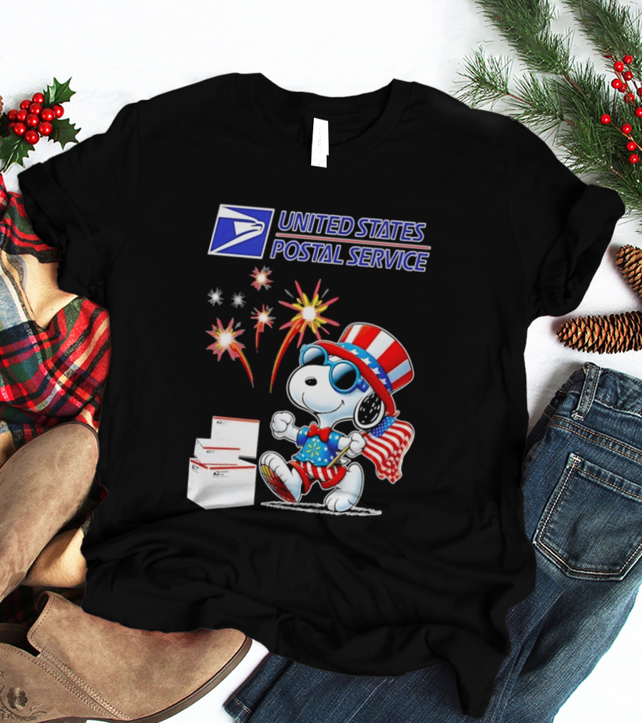 Snoopy Fourth Of July United States Postal Service Patriotic Celebration T-Shirt