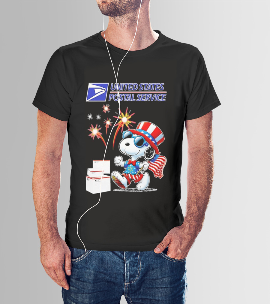 Snoopy Fourth Of July United States Postal Service Patriotic Celebration T-Shirt