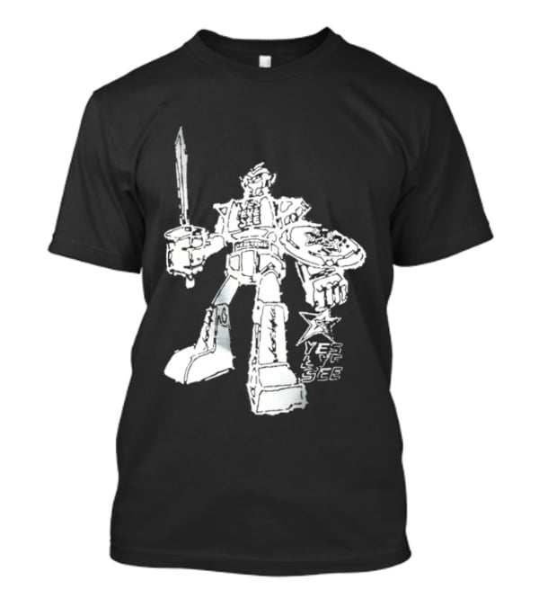 Yes Eye See Robot With Sword Shield Star T-Shirt