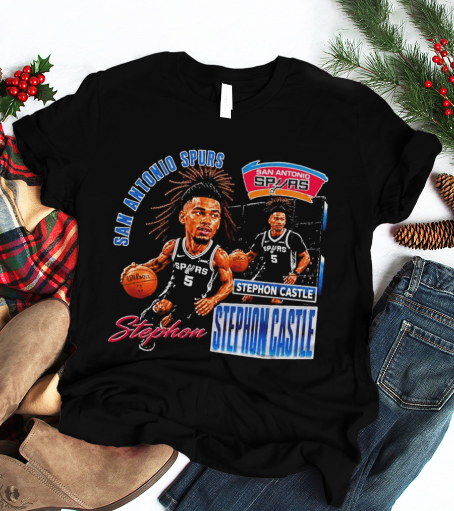 San Antonio Spurs Stephon Castle 90s Bootleg T-Shirt