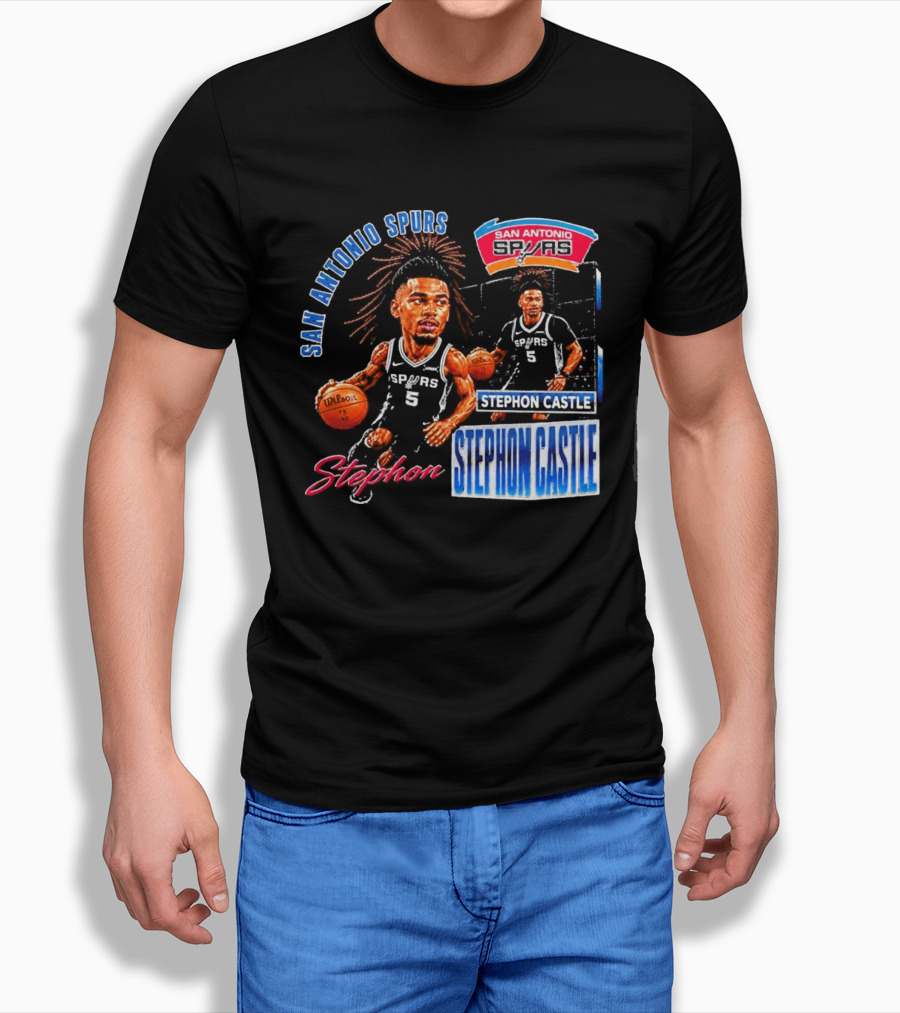 San Antonio Spurs Stephon Castle 90s Bootleg T-Shirt