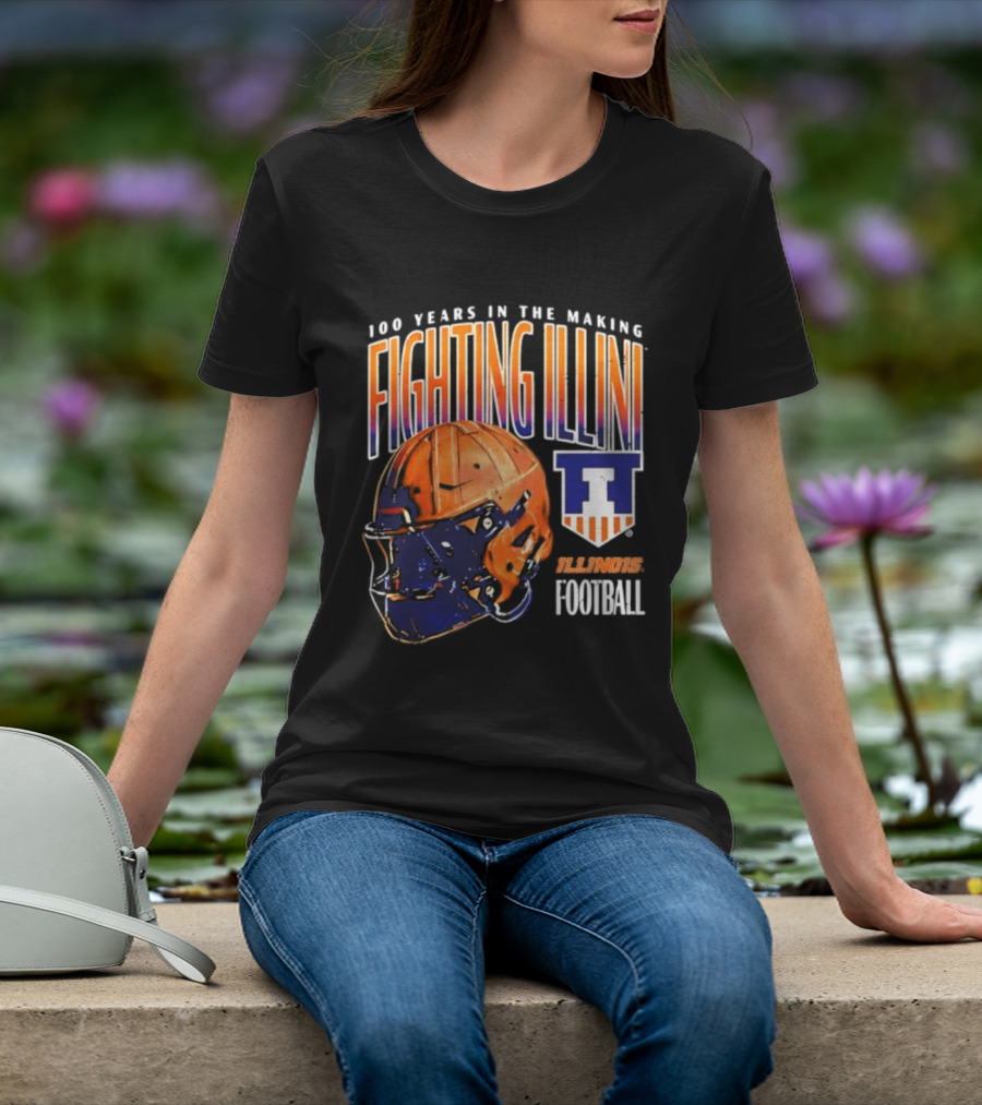 Fighting Illini 100 Years In The Making 2023 Illinois Football Helmet T-Shirt