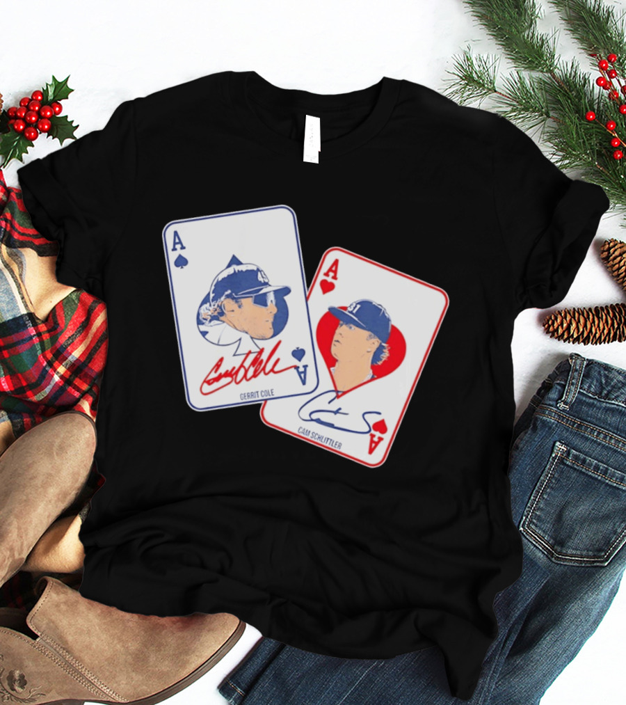 Gerrit Cole Cam Schlittler Ace Of Spades And Hearts Baseball Player Cards Men's T-Shirt