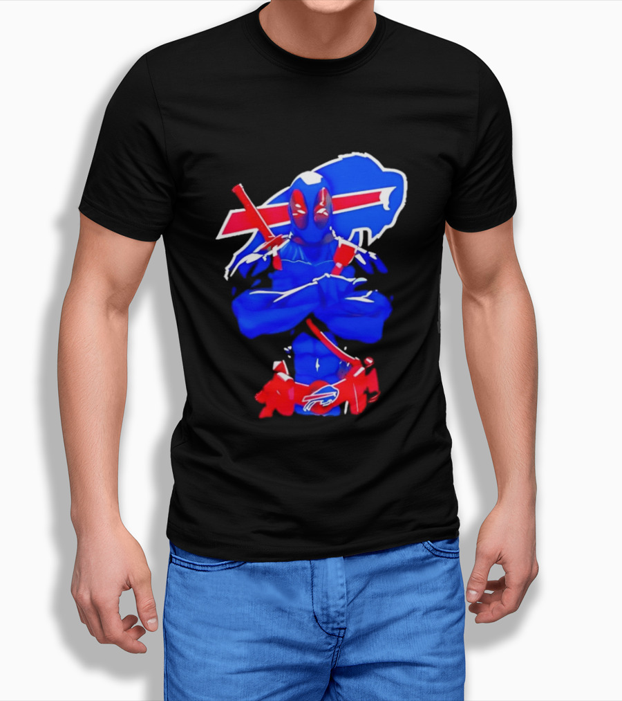 Deadpool Meditation Buffalo Bills Super Hero Football Fan T-Shirt