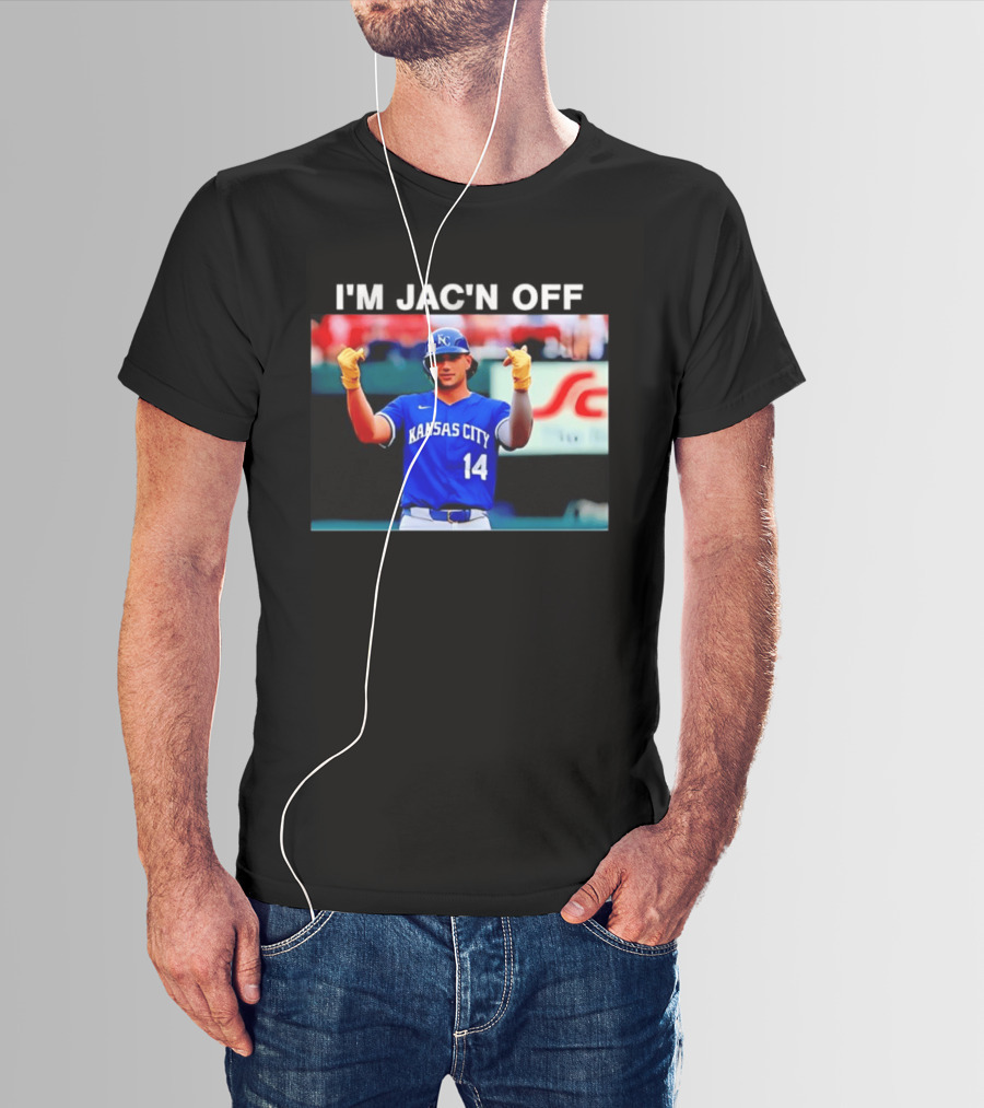 Kansas City Baseball Jac Caglianone Number 14 I'm Jac'n Off T-Shirt