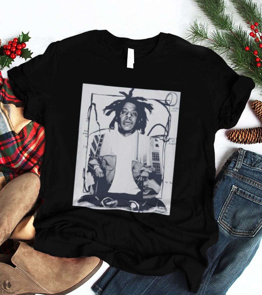 JAY Z Urban Style Portrait With Dreadlocks And Cityscape T-Shirt